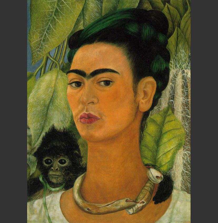 Frida Kahlo daKahlo-Self-Portrait with Monkey 1938